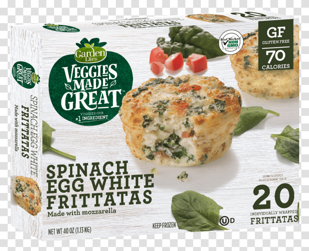 3d Frittataeggwhite Garden Lites Spinach Egg White Frittata, Plant, Pizza, Food, Advertisement Transparent Png