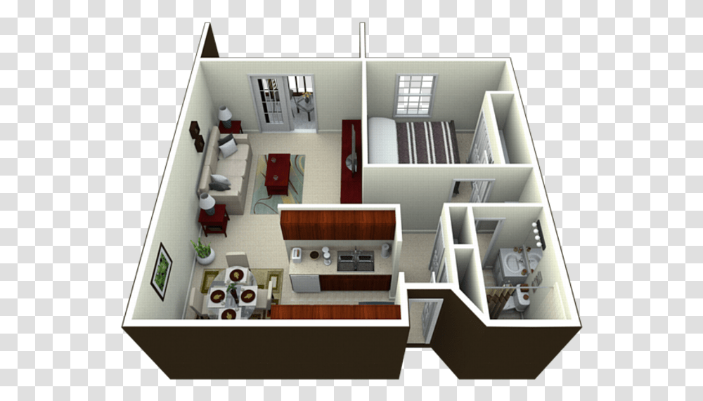 3d Furnished Floor Plan, Diagram Transparent Png
