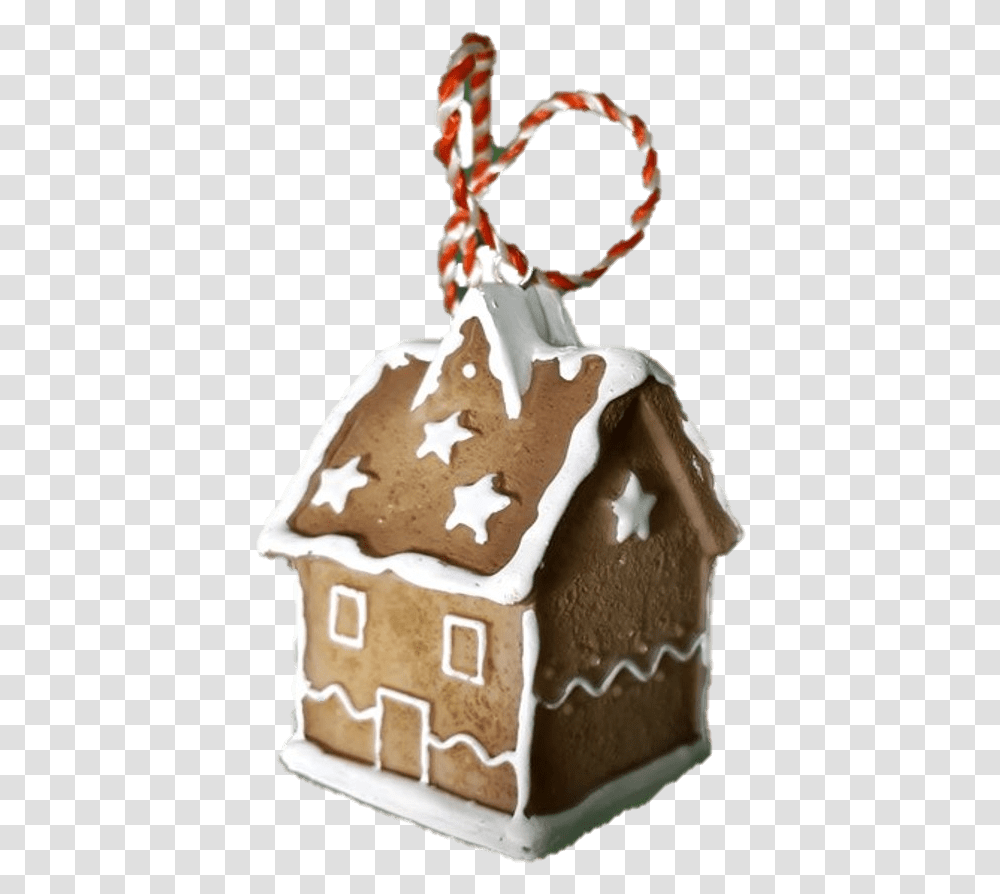 3d Gingerbread House Decoration Gingerbread House, Cookie, Food, Biscuit, Cream Transparent Png