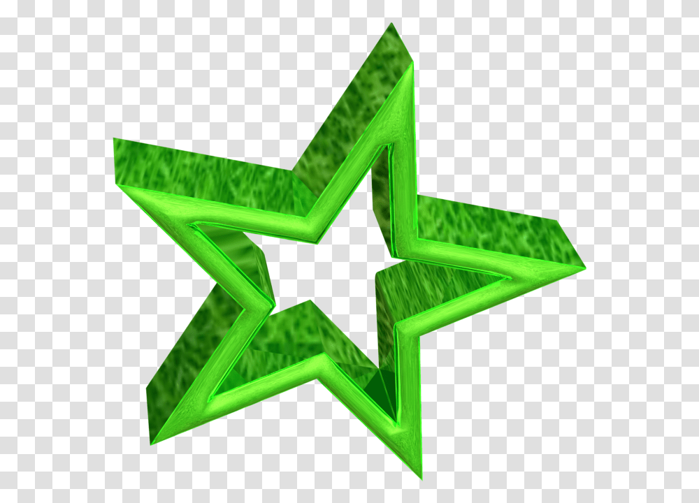 3d Green Star Green Star Gif, Star Symbol, Chair, Furniture Transparent Png