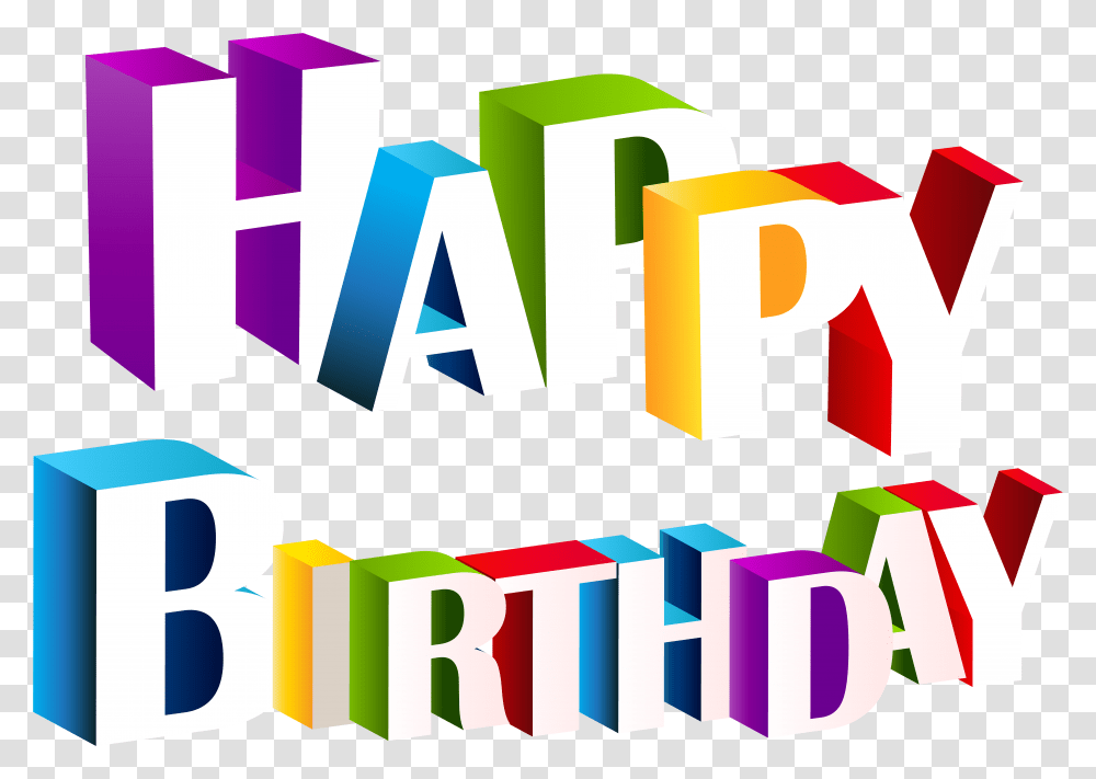 3d Happy Birthday Text Design Happy Birthday 3d, Word, Alphabet Transparent Png