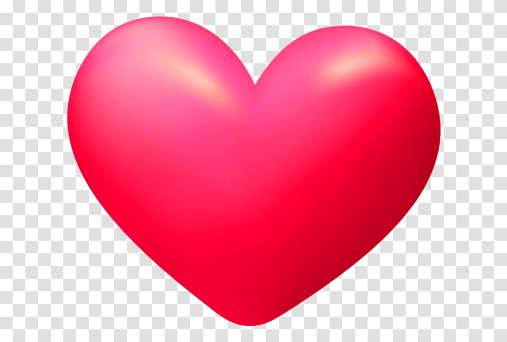 3d Heart Image Pink 3d Heart, Balloon, Cushion Transparent Png