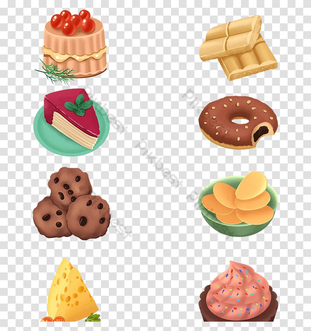 3d Highlight Three Dimensional Breakfast Fruit Icon Sandwich Cookie, Food, Birthday Cake, Dessert, Bread Transparent Png