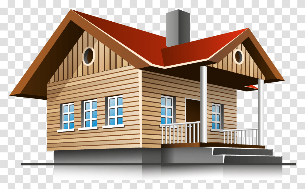 3d House Images Download Vector Home Clipart, Housing, Building, Cabin, Log Cabin Transparent Png