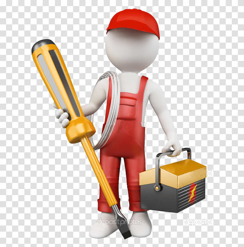 3d Man Electrician Electrician 3d Icon, Toy, Person, Human, Face Transparent Png