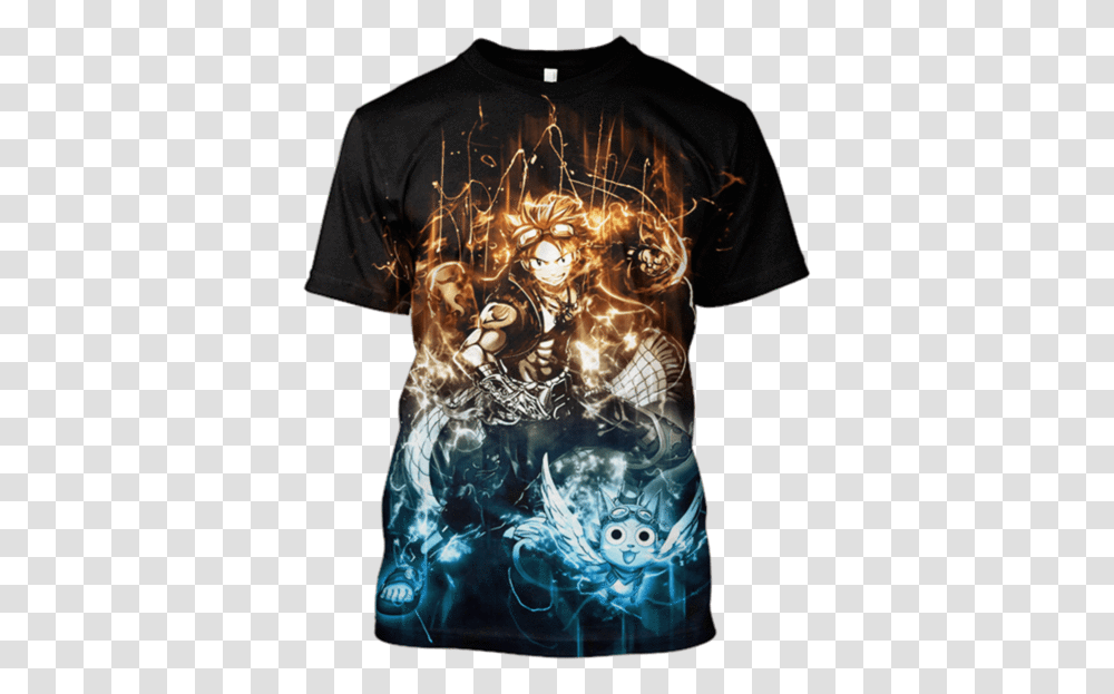 3d Natsu Dragneel Fairy Tail Tshirt Displate Fairy Tail, Apparel, Sleeve, T-Shirt Transparent Png