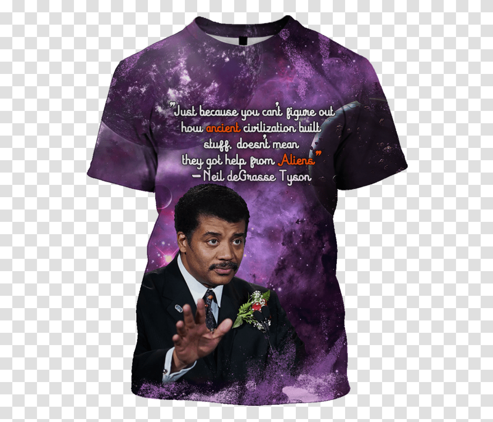 3d Neil Degrasse Tyson Tshirt Active Shirt, Person, Suit, Performer Transparent Png