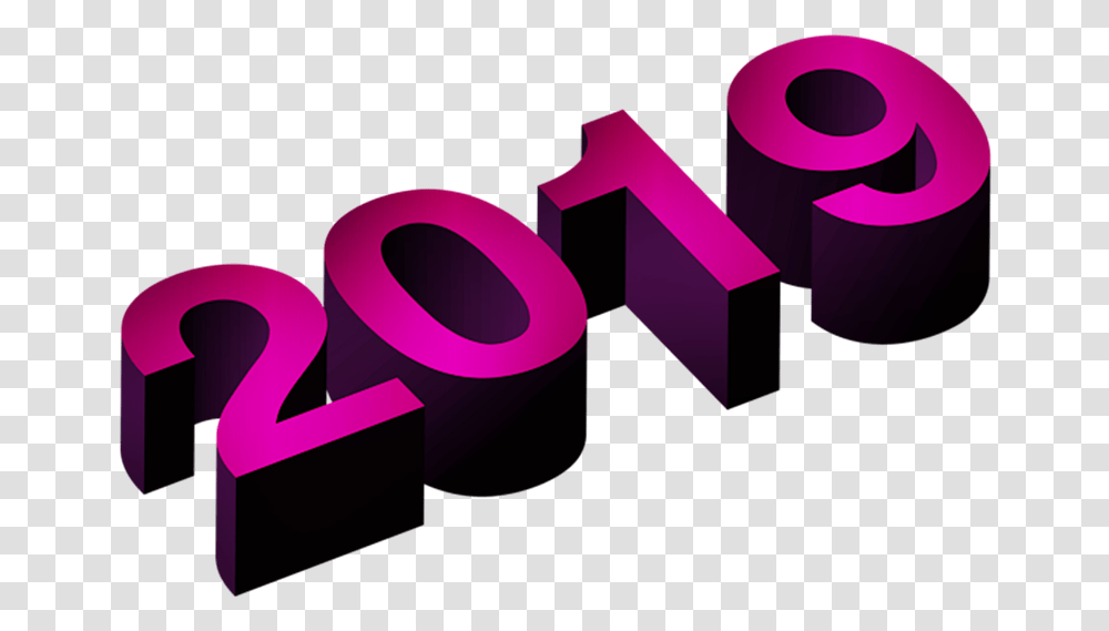 3d Numeric 2019 Purple Graphic Design, Number, Alphabet Transparent Png