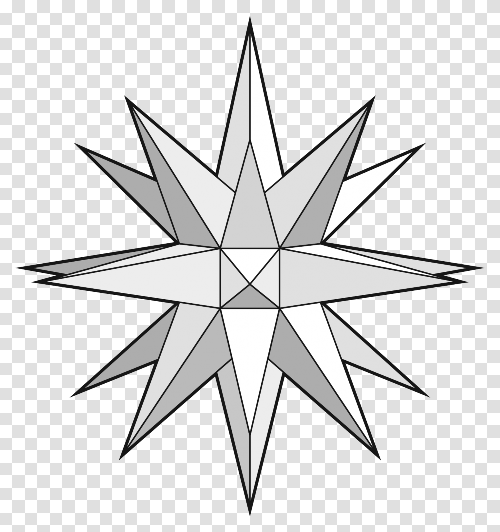 3d Paper Star Patterns Craft Projects Black 12 Point, Symbol, Star Symbol, Cross Transparent Png