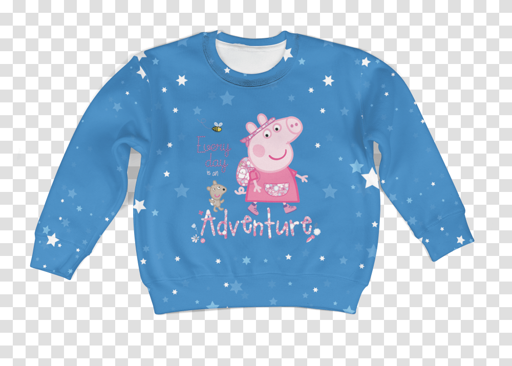 3d Peppa Pig Everyday Is An Adventure Full Print Hoodie, Apparel, Long Sleeve, Sweater Transparent Png
