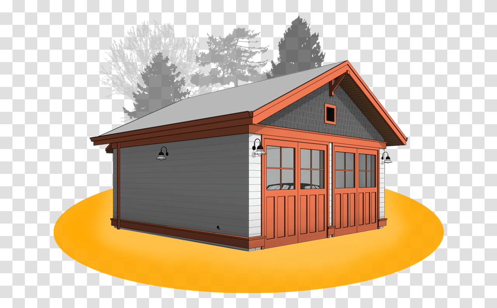 3d Perspective Of Craftsman Style Two Car Garage Design Design, Housing, Building, House, Siding Transparent Png