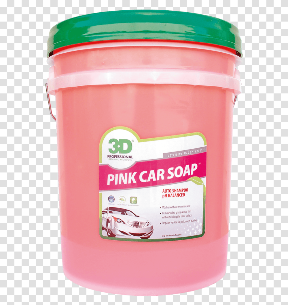 3d Pink Car Soap Super Foam 5 Gallon Concentrate Pink Car Soap 3d, Paint Container, Bucket, Food, Milk Transparent Png