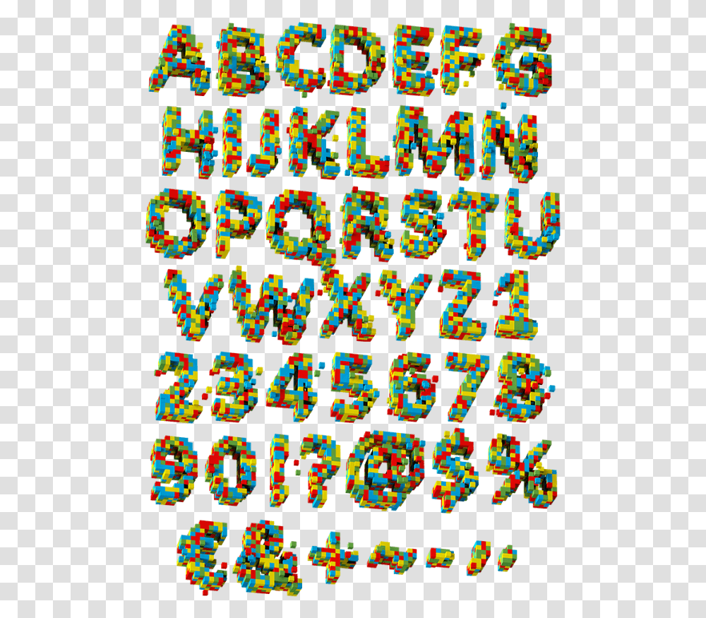 3d Pixel Color Font, Pac Man Transparent Png