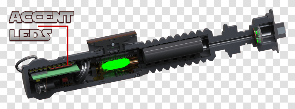 3d Printed Lightsaber With Electronics, Gun, Weapon, Weaponry, Laser Transparent Png