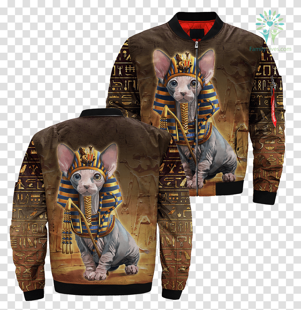 3d Printed Pharaoh Cat Over Print Jacket Tag Familyloves Embroidery, Metropolis, Building, Architecture Transparent Png
