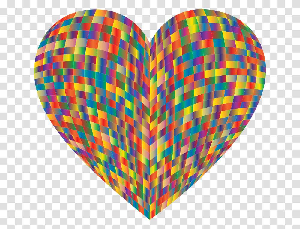 3d Prismatic Grid Heart Balloon Transparent Png