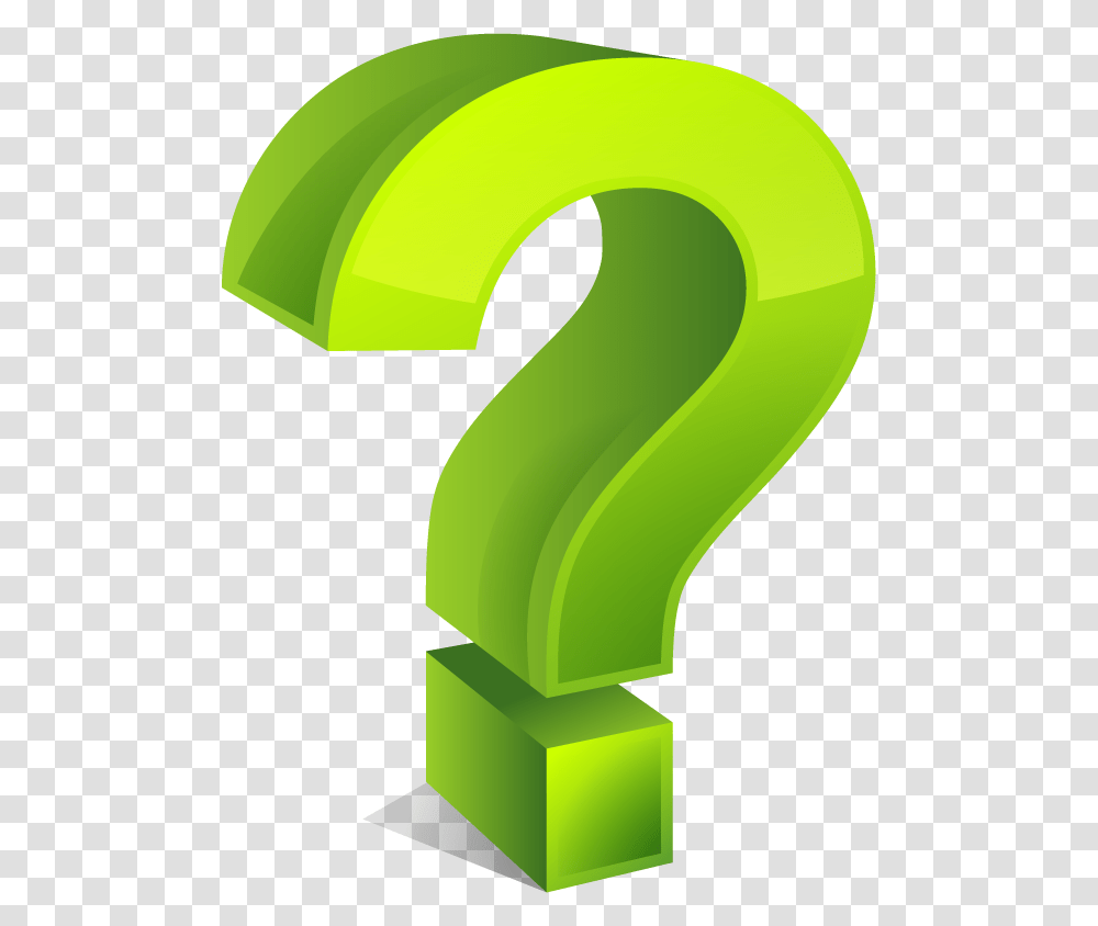 3d Question Mark, Green, Number Transparent Png