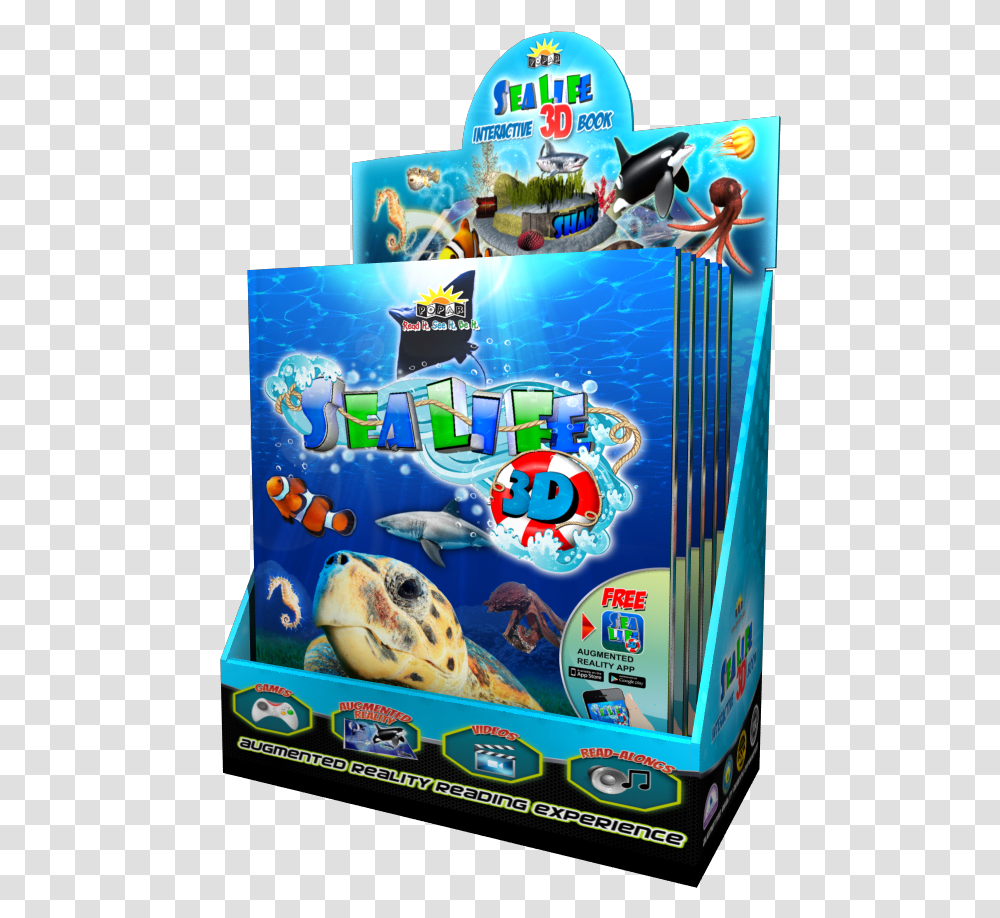 3d Sea Life Book Airplane, Animal, Arcade Game Machine, Turtle, Reptile Transparent Png