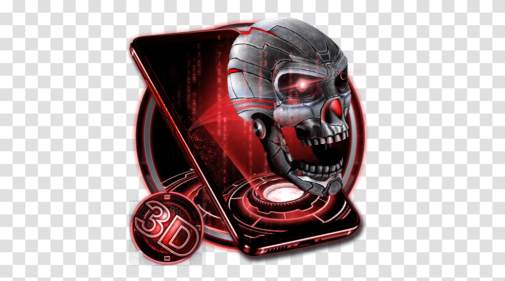 3d Skull Neon Tech Theme Apps On Google Play Illustration, Helmet, Clothing, Motorcycle, Crash Helmet Transparent Png