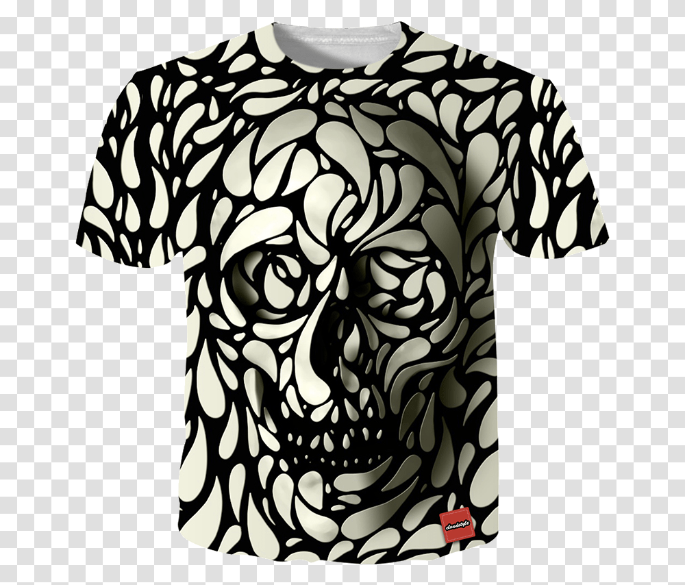 3d Skull T Shirt, Back, Apparel, Torso Transparent Png