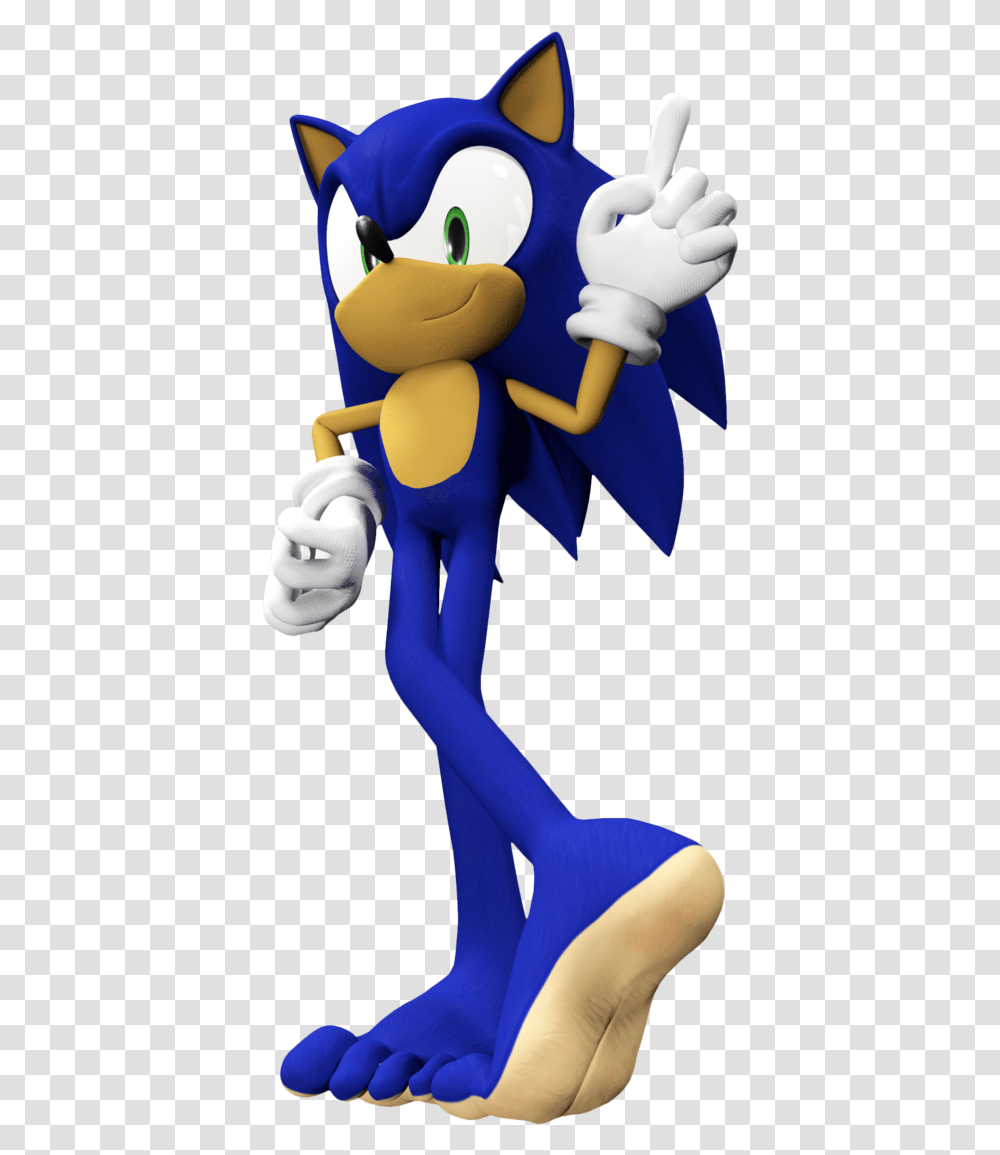 3d Sonic The Hedgehog By Feetymcfoot Sonic The Hedgehog Without Shoes, Figurine, Person, People Transparent Png