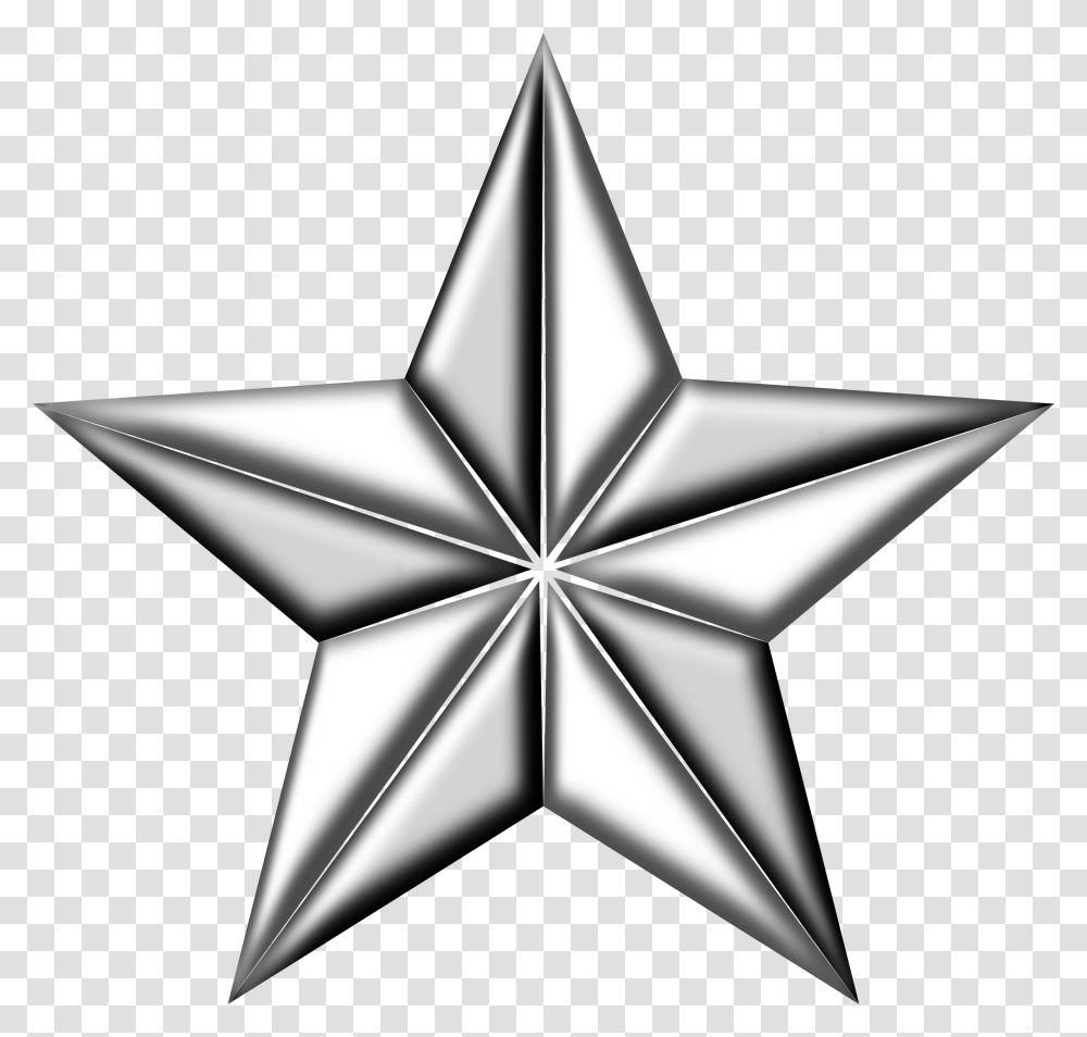 3d Star Clipart Black And White Clip Art Black And Silver Star Background, Star Symbol, Lamp Transparent Png