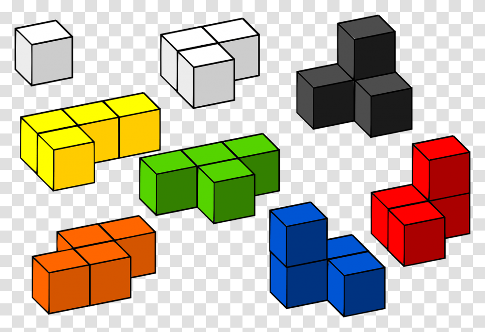 3d Tetris Blocks, Network, Diagram, Furniture, Rubix Cube Transparent Png