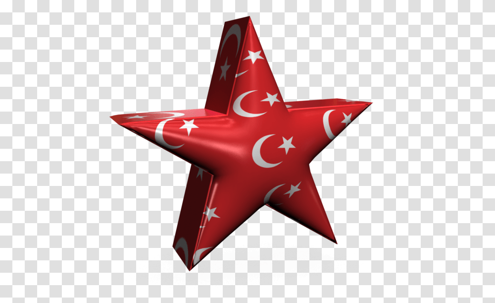 3d Turkish Star 3d Star Animated Gif, Symbol, Star Symbol, Airplane, Aircraft Transparent Png