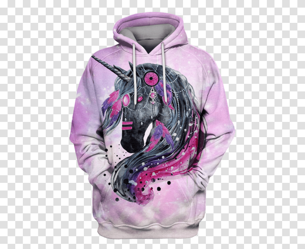 3d Unicorn In The Galaxy Background Full Print T Shirt Dream Catcher Horse, Apparel, Sweatshirt, Sweater Transparent Png