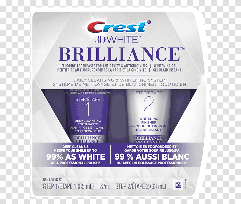 3d White Brilliance 2 Step Whitening Toothpaste System, Bottle, Flyer, Poster, Paper Transparent Png