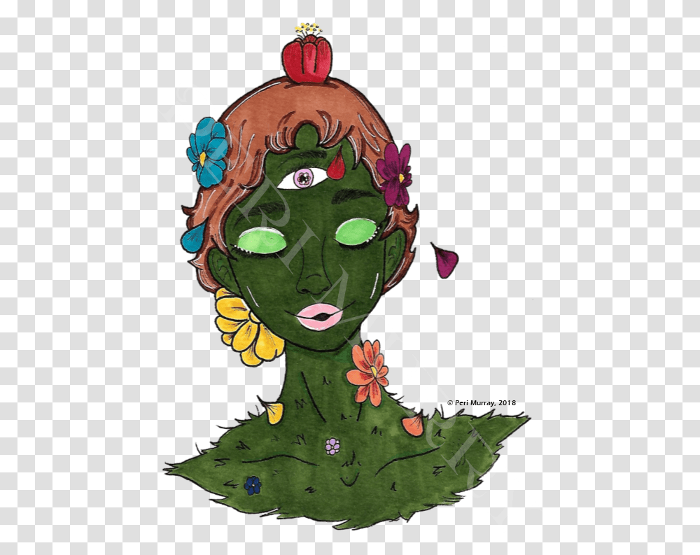 3rd Eye Illustration, Graphics, Art, Face, Plant Transparent Png