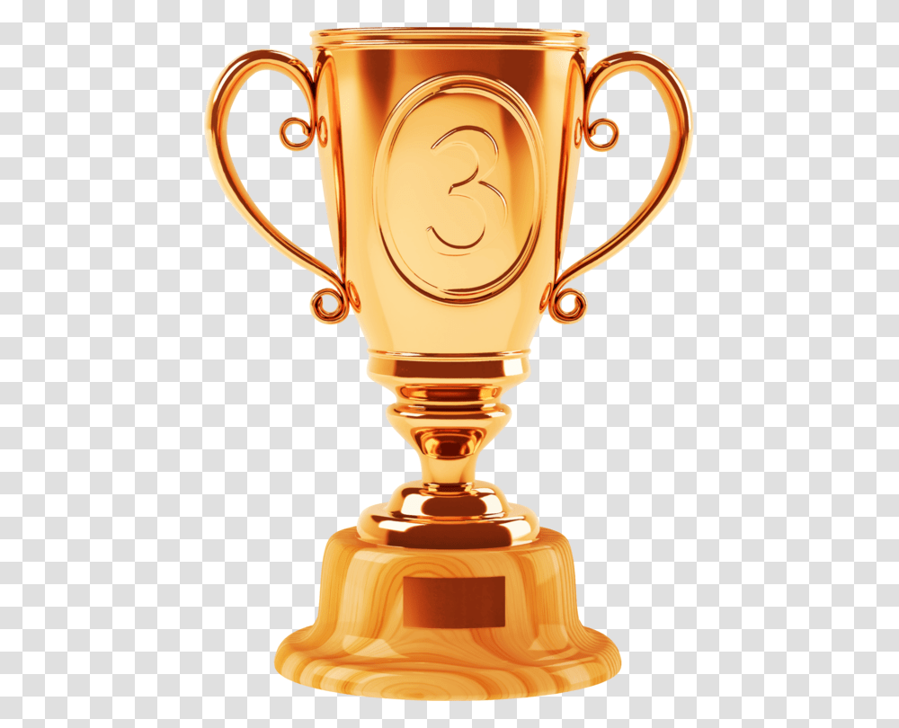 3rd Place Trophy Tennis Ball With Trophy Transparent Png