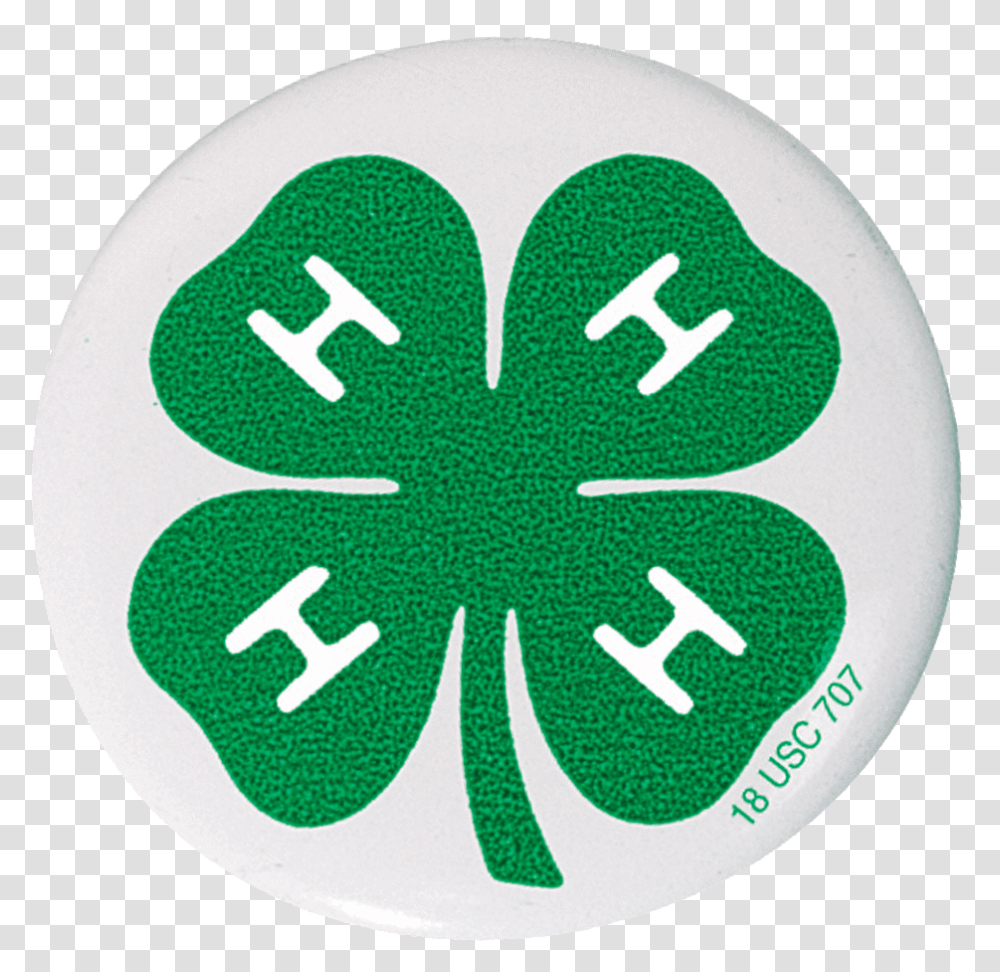 4 H Clover Button 4 H Thank You, Logo, Trademark, Rug Transparent Png