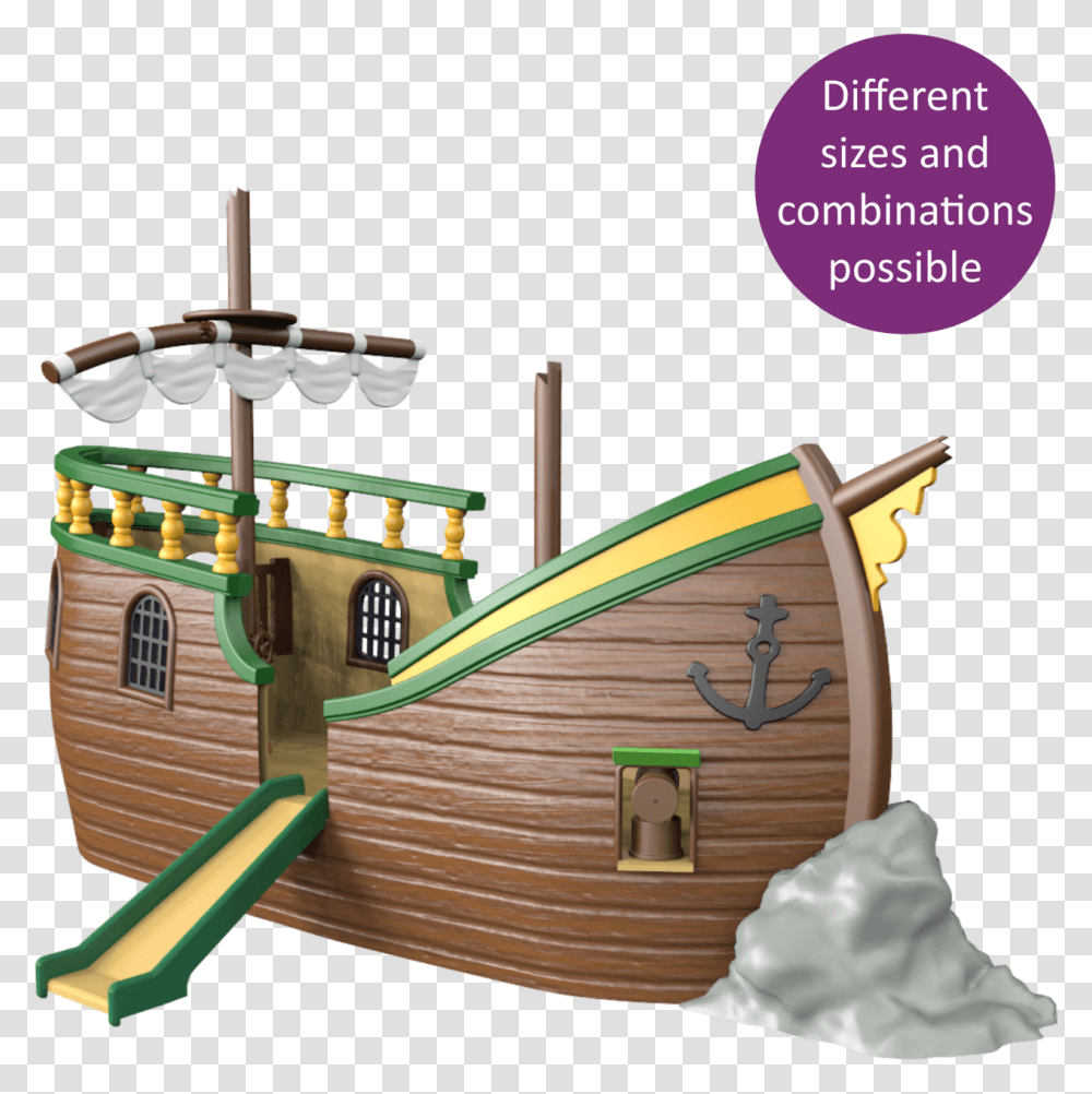4002 Pirate Ship Wreck Container Model Button Boat, Play Area, Playground, Outdoor Play Area, Wood Transparent Png