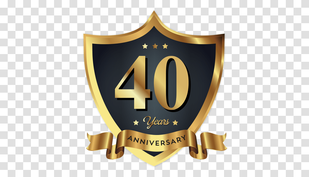 40th Anniversary Badge Logo Icon 20 Year Anniversary Logo, Text, Armor, Number, Symbol Transparent Png