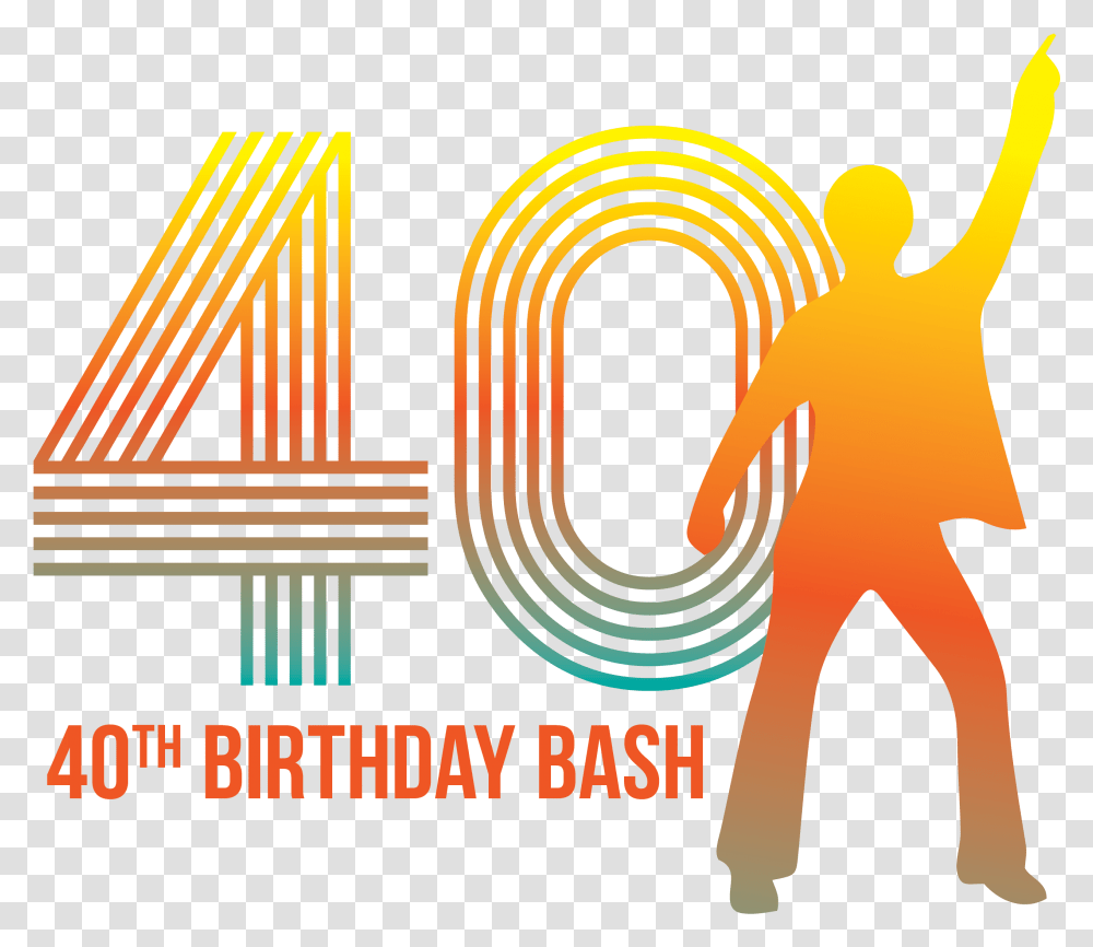 40th Birthday Bash 40 Years Birthaday Logo, Text, Alphabet, Crowd, Symbol Transparent Png