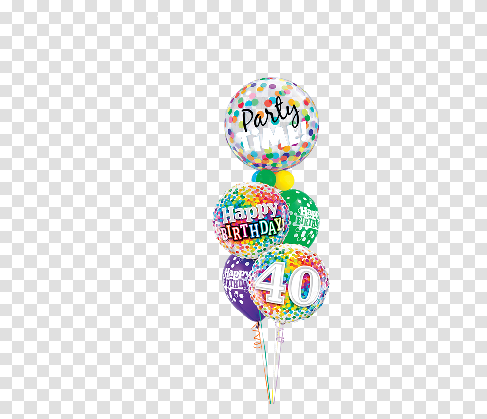 40th Birthday Confetti Bubble Staggered Yolo Party Shop Balloon, Crowd, Rattle Transparent Png