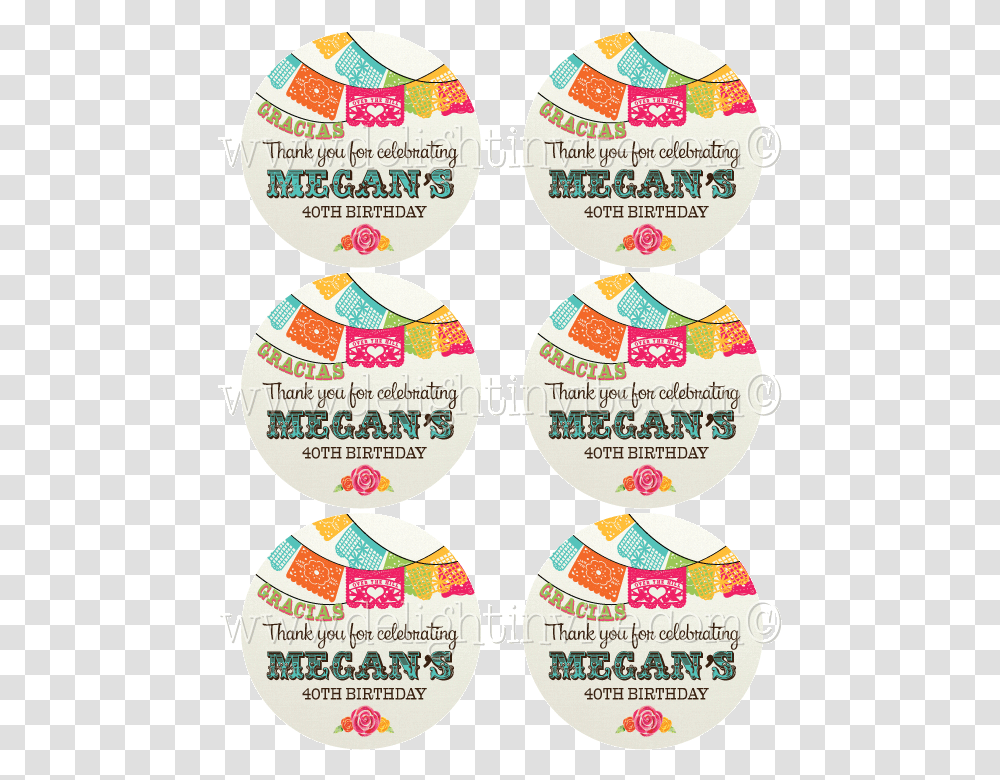 40th Birthday Mexican Fiesta Sticker Tags, Label, Dish, Meal Transparent Png