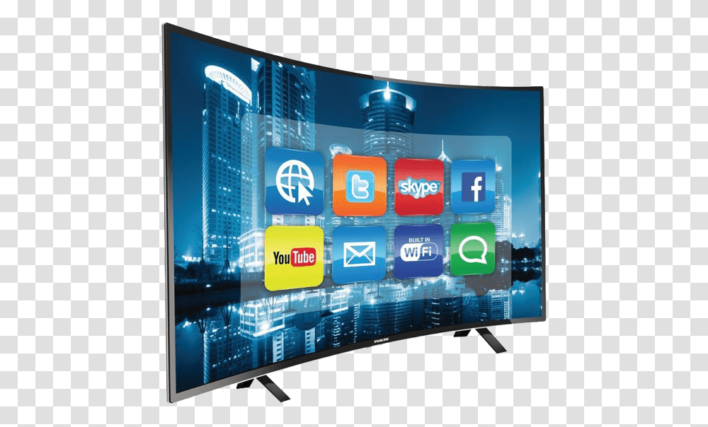 43 Inch Smart Tv Curved, Monitor, Screen, Electronics, Display Transparent Png
