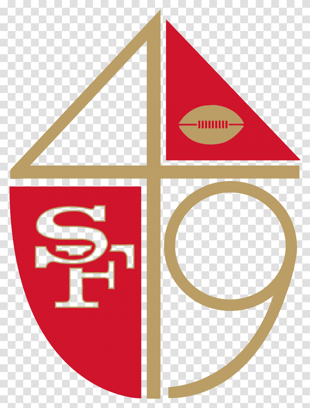 49ers Logo The Image Logos De San Fransisco, Triangle, Label, Text, Symbol Transparent Png