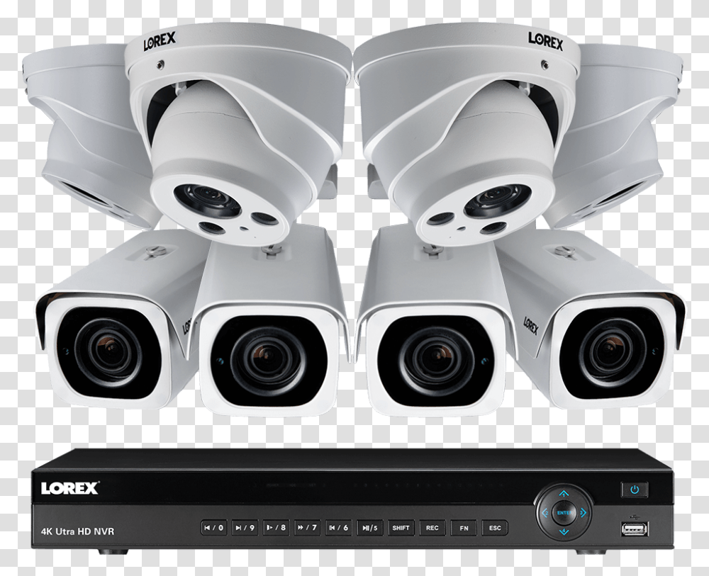 4k Ultra Hd Ip 16 Channel Nvr System 4 Outdoor 4k Lorex Security Camera System, Electronics, Helmet, Apparel Transparent Png