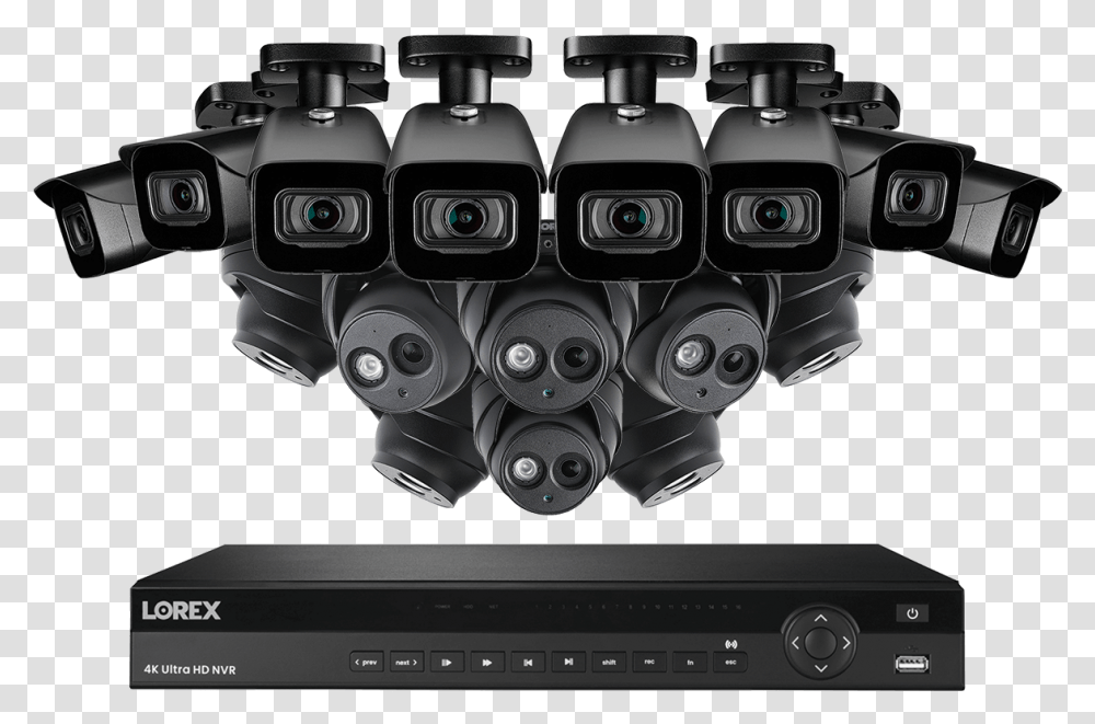 4k Ultra Hd Ip Nvr System With 16 Outdoor 4k 8mp Ip Camera, Engine, Motor, Machine, Electronics Transparent Png