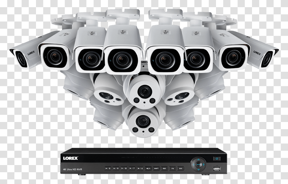 4k Ultra Hd Ip Nvr System With 16 Outdoor 4k Ip Metal Subwoofer, Electronics, Camera, Video Camera, Security Transparent Png
