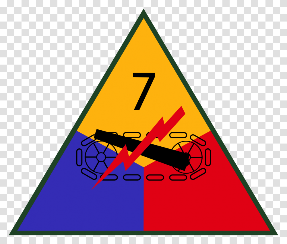 4th Armored Division Logo, Triangle, Sign, Road Sign Transparent Png