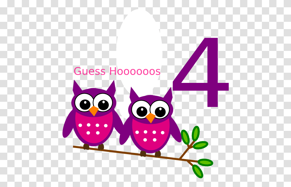 4th Birthday Owl Clip Art Pink Owl Owl Cute Clipart, Cat, Pet Transparent Png