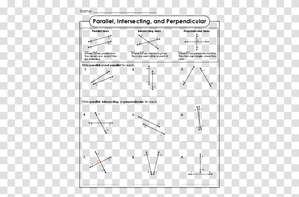 4th Grade Parallel Intersecting And Perpendicular Lines, Plot, Number Transparent Png