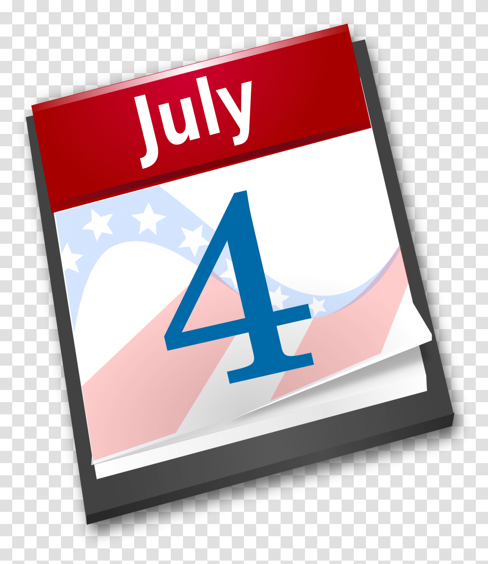 4th July Calendar Clip Arts Fourth Of July Clipart Calendar, Paper, Label, Electronics Transparent Png