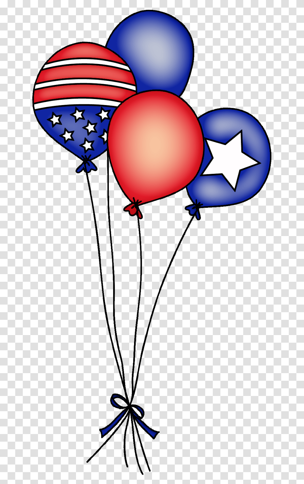 4th Of July Balloons Clipart, Star Symbol Transparent Png