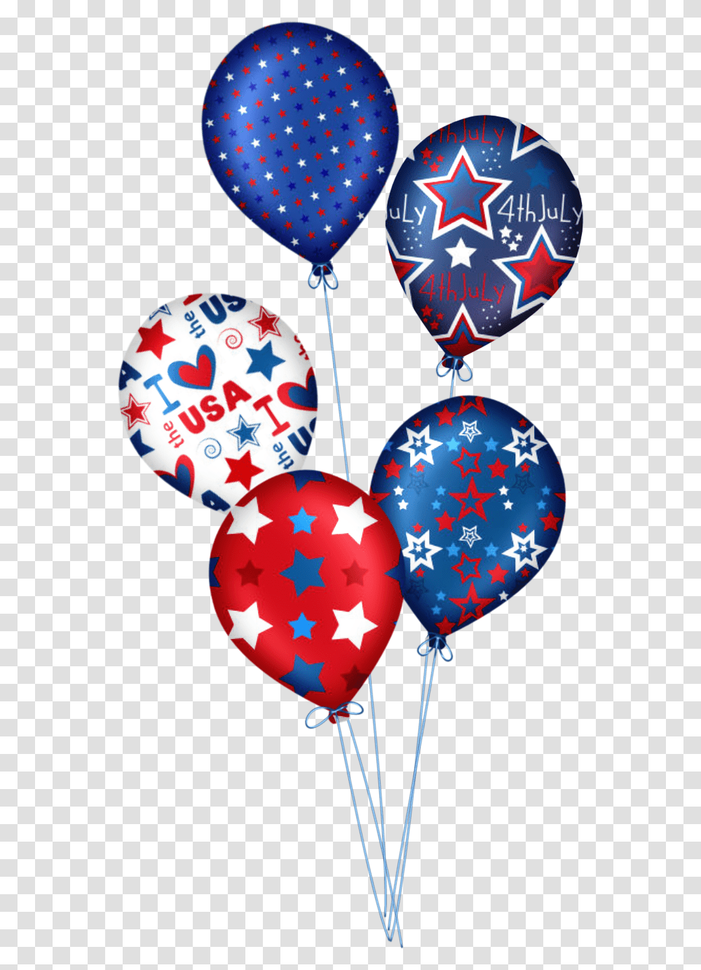 4th Of July Clip Art Happy 4th Of July Balloons, Ornament, Heart Transparent Png