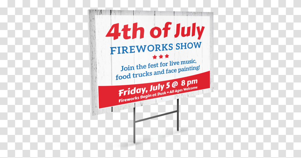 4th Of July Fireworks Show Yard Sign Template Preview Billboard, Poster, Advertisement Transparent Png